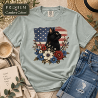 Load image into Gallery viewer, Floral Americana Cat - Premium Tee in Comfort Colors
