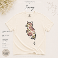 Load image into Gallery viewer, Blooming Cat Love - Premium Tee in Comfort Colors
