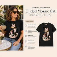 Load image into Gallery viewer, Gilded Mosaic Cat - Premium Tee in Comfort Colors - product photo 9
