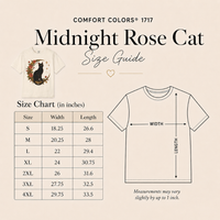 Load image into Gallery viewer, Midnight Rose Cat celestial moon and roses Comfort Colors tee - product photo 11
