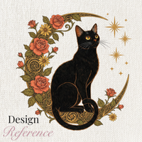 Load image into Gallery viewer, Midnight Rose Cat celestial moon and roses Comfort Colors tee - product photo 9
