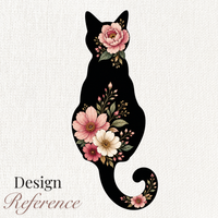 Load image into Gallery viewer, Petals &amp; Attitude - Floral Dark Cat Silhouette Premium Tee in Comfort Colors
