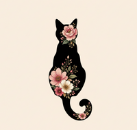 Load image into Gallery viewer, Petals &amp; Attitude - Floral Cat Silhouette Premium Tee in Comfort Colors®