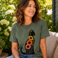 Load image into Gallery viewer, Sunflower Cat - Comfort Colors Premium Tee
